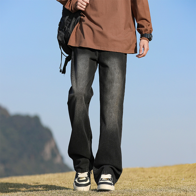 Slightly flared jeans for men, Spring/Summer 2025 new style American high street retro distressed straight-leg trendy loose pants Specification image