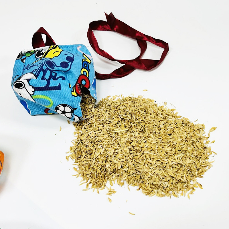 Children's sports goods, games, sandbags, balls, children's cartoon canvas, drawstring sandbags, all handmade, street goods Specification image