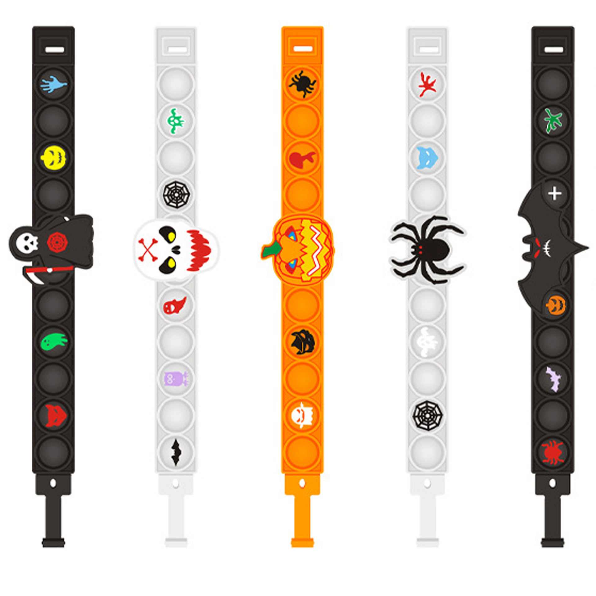 Wholesale of cross-border new Halloween rat-killing Pioneer wristband Silicone bubble Press Fun Stress-relieving wristband stress-relieving toys Item Picture
