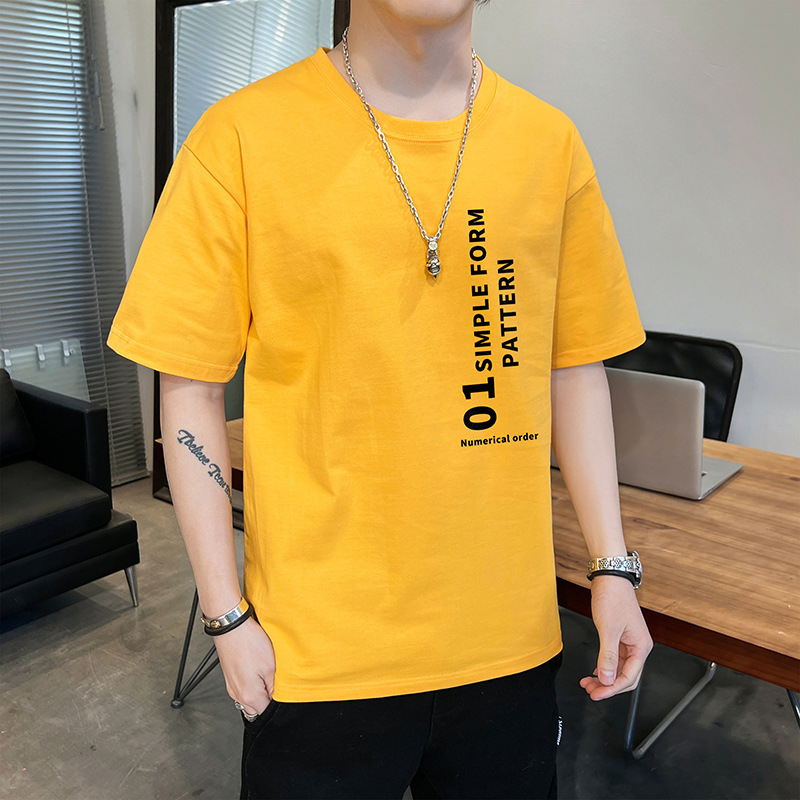 Cotton short-sleeved T-shirt for summer 2022, men's short-sleeved T-shirt, trendy thin sporty T-shirt, loose half-sleeved for men details Picture