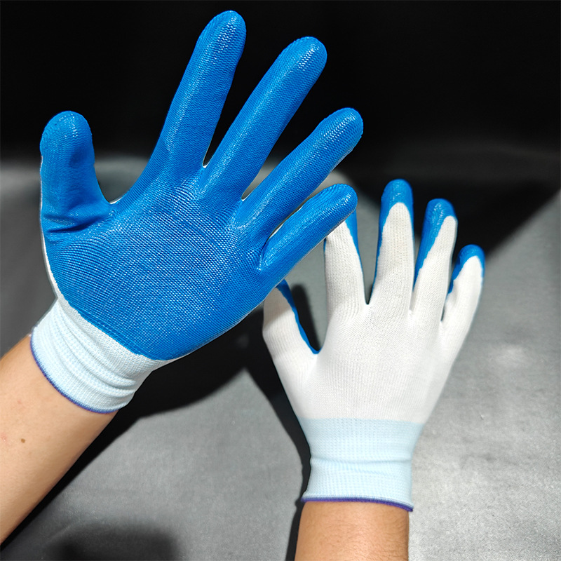 【 Zone 1-8 】 Blue Nitrile gloves 12/ pack 960/ piece Blue Nitrile gloves for labor protection, anti-slip work gloves for construction sites, durable men's and women's gloves 2 yuan