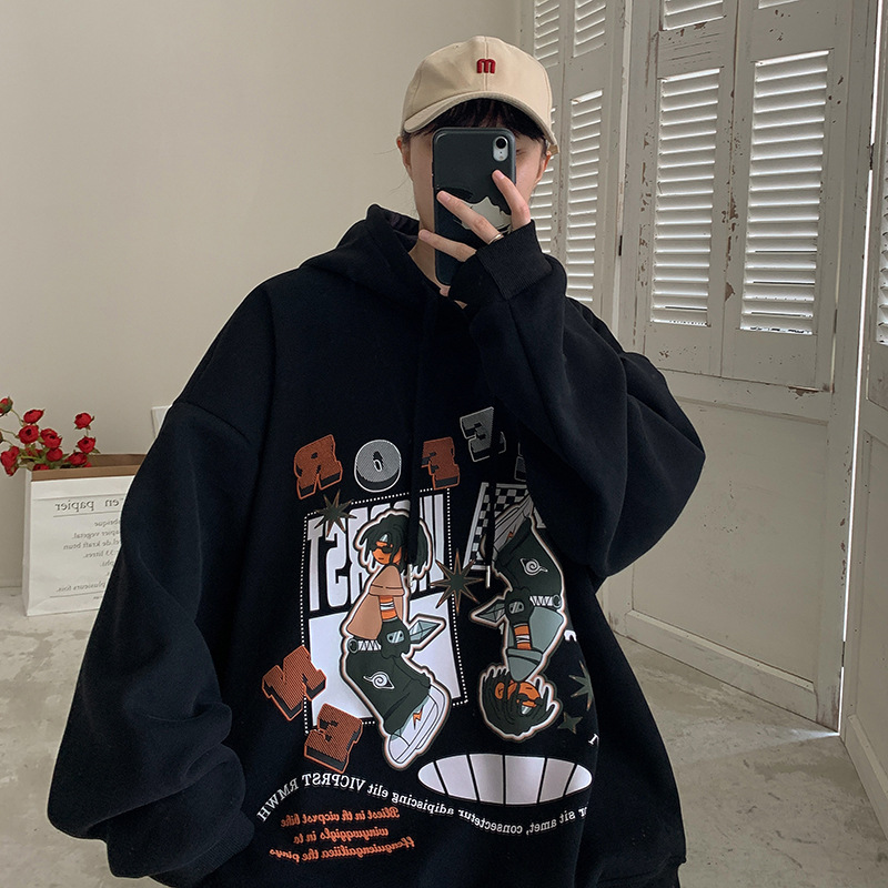 Cartoon hoodie hombre primavera otoño americano hiphop top venta al por mayor costa oeste marca de marea abrigo más suave y más grueso Specification image