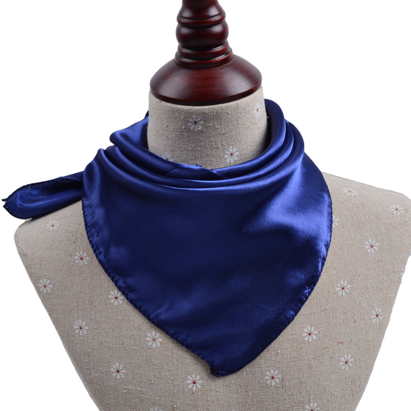 Monochrome Plain Nude Solid Color Professional Scarf Performance Men's And Women's Small Silk Scarf Flight Attendant Bank 50 Color Ding Small Square Item Picture