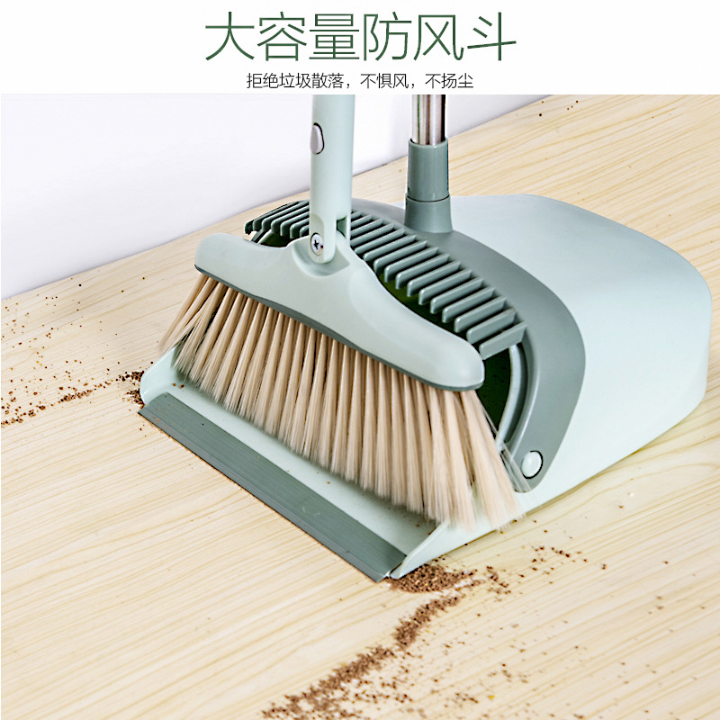 Manufacturers Wholesale Household Broom Dustpan Set Soft Brush Broom Thick Plastic With Scraping Teeth Dustpan details Picture