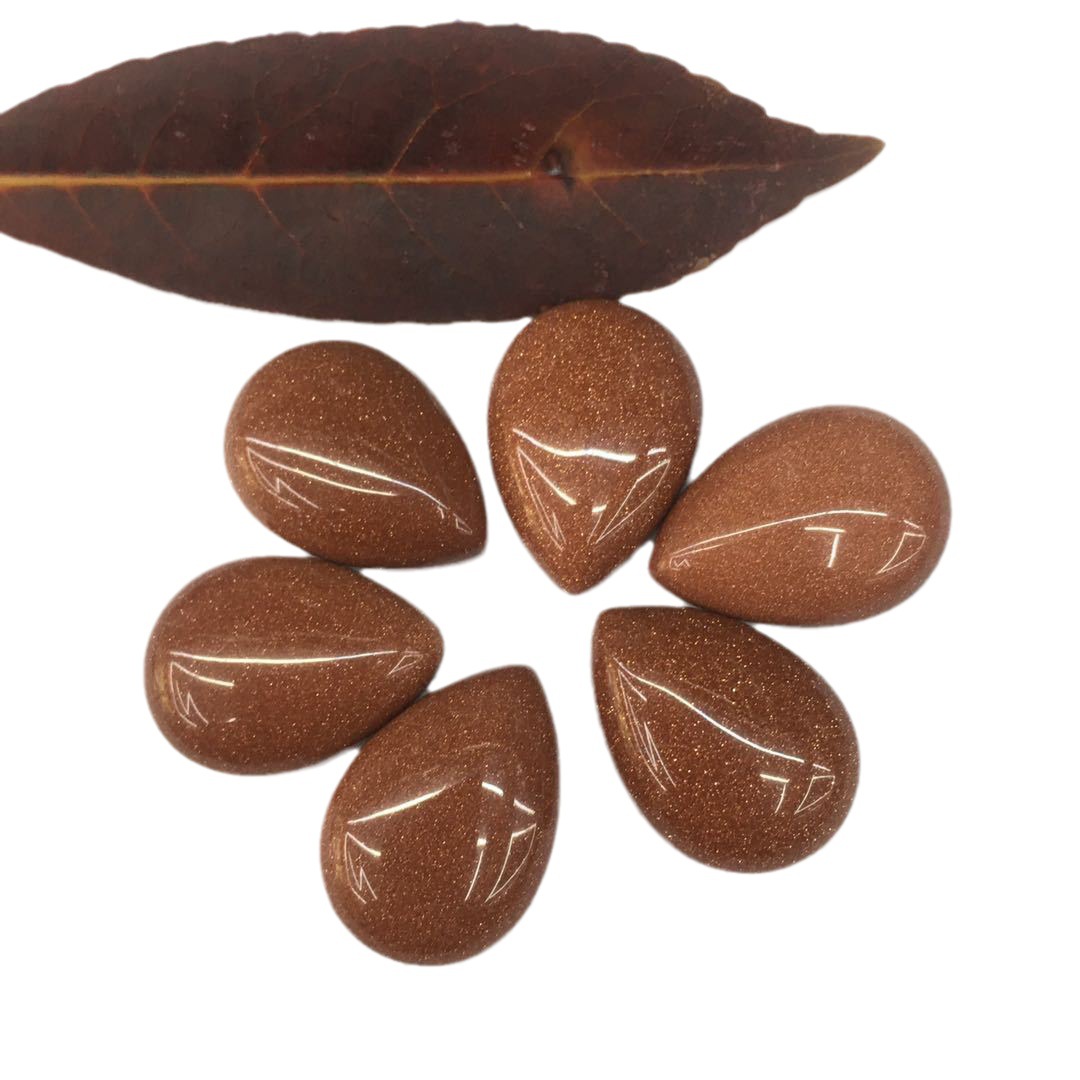 Cross-border direct sales of new golden sand stone water drop ring face, European and American fashionable agate rough stone semi-precious stone wholesale accessories Item Picture