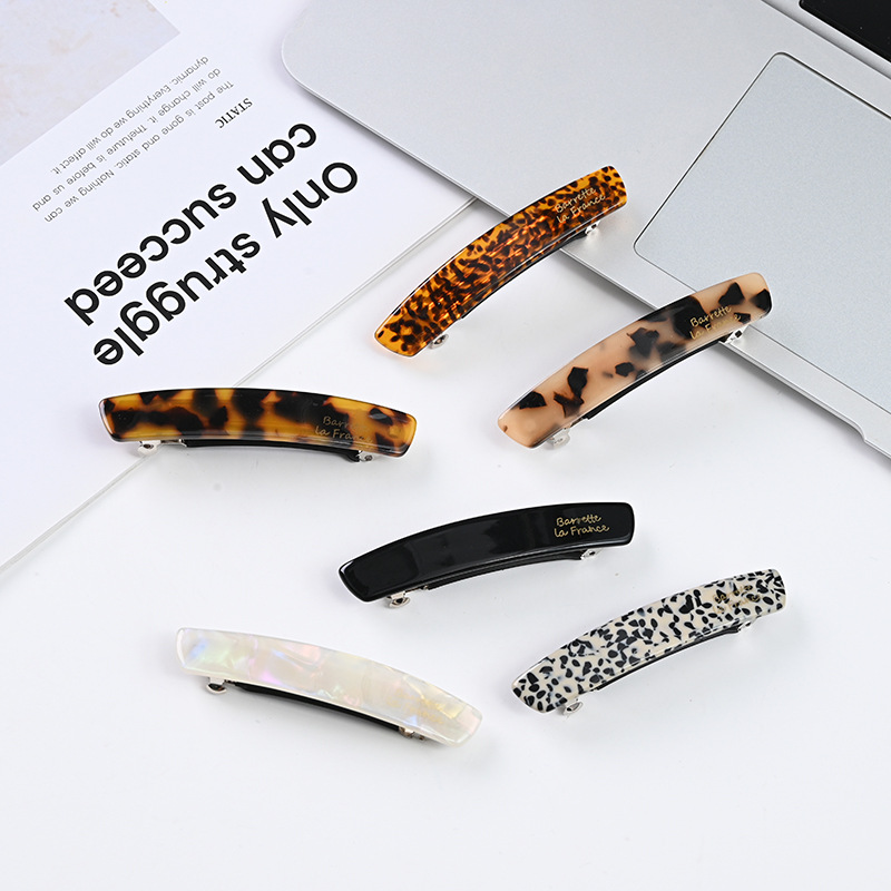 韩式轻巧醋酸卡子马尾弹簧夹一字后脑勺顶夹简约百搭发卡发夹发饰