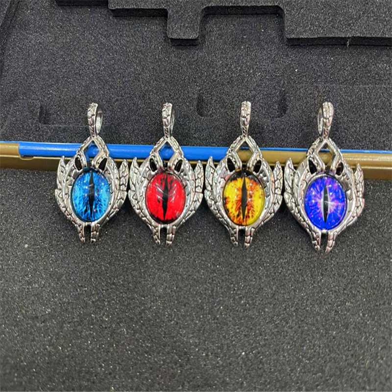 "Eye to the Sky Evil Man Necklace, Unique Pendant, Luminous Eyes, Alternative and trendy hip-hop accessory for men. details Picture