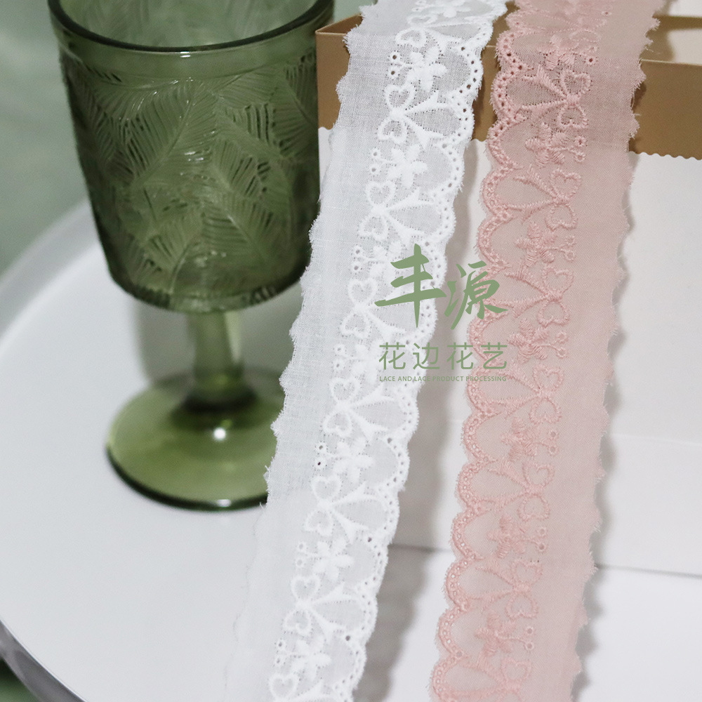 Bow Lace Pink Lace Accessories Lace Love Lace All Cotton Embroidery Lace Children's Wear