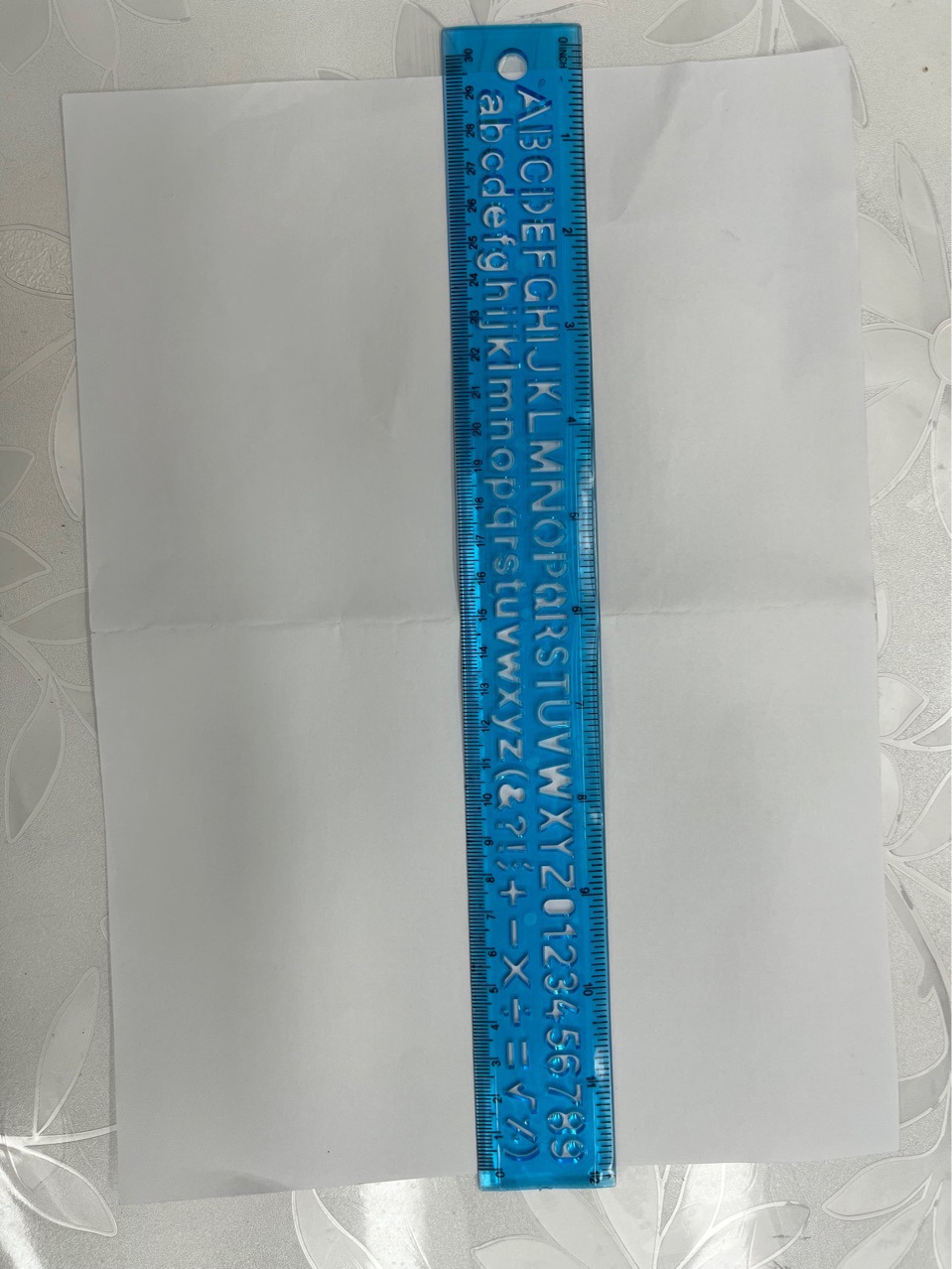 A 30cm flexible ruler with letters, made of PVC Specification image