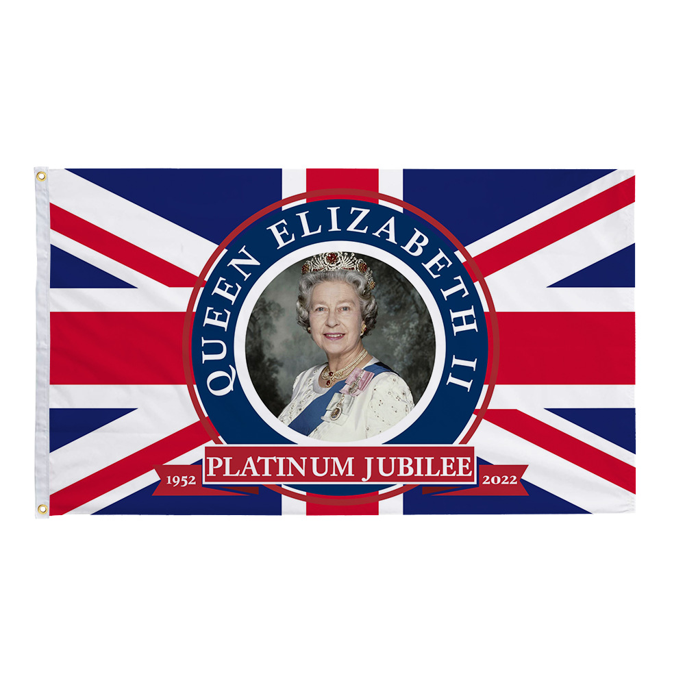 跨境现货英国女王节英国国旗3*5ft涤纶大旗旗帜装饰UK JUBILEE详情图3