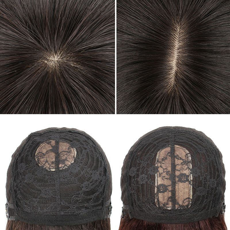 Factory wholesale of real hair coverings for women, air bangs, beauty restoration, Bob hairstyle, anti-aging wigs, full coverings of real hair details Picture