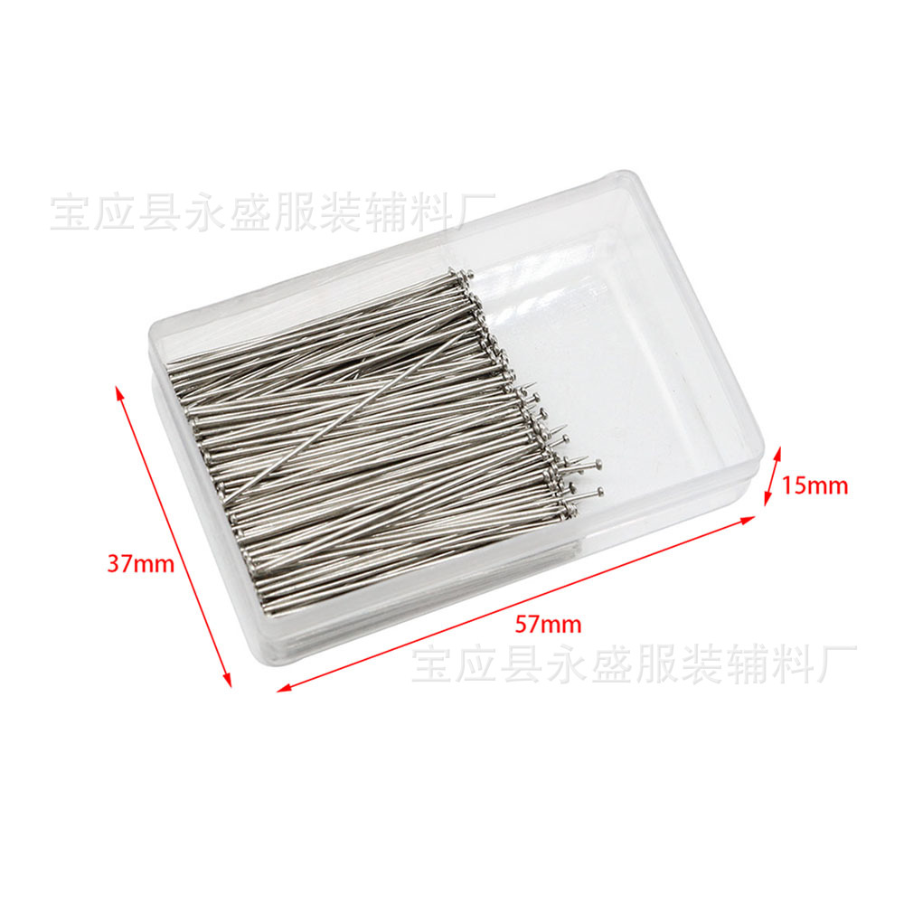 Factory wholesale 300 boxed 0.6*34mm long nickel-plated pins for stationery and clothing cutting and positioning details Picture