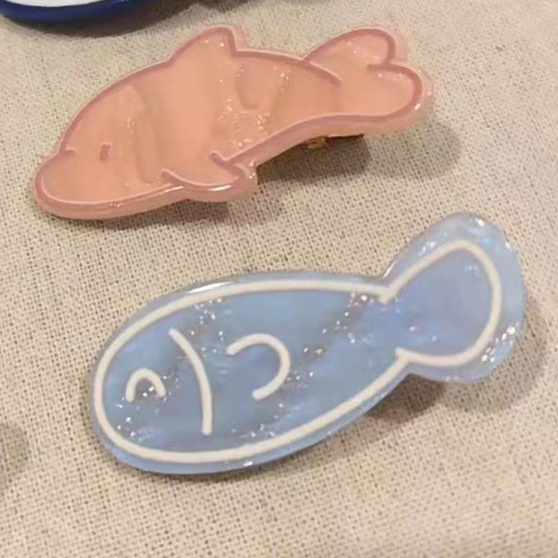 Ocean Series Small Fish Bone Hair Clips, ins Girl bangs Clips, hair clip edge clips, Dopamine Fun Clips Specification image