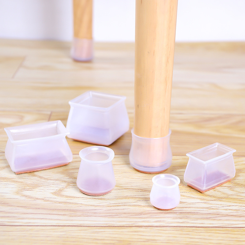 High-transparency one-piece felt thickened silent table and chair leg covers, wear-resistant table and chair leg covers for floor protection, table and chair leg pads Item Picture