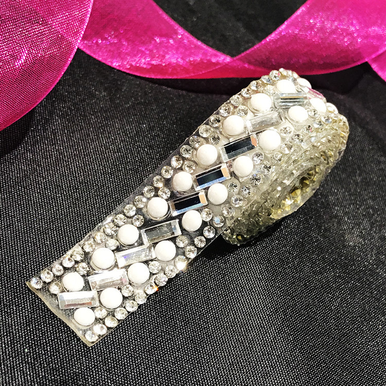 New pearl glass water diamond strip, hot melt diamond patch, diamond chain, hot melt adhesive diamond patch, DIY clothing accessories, decorative code chain pic 15