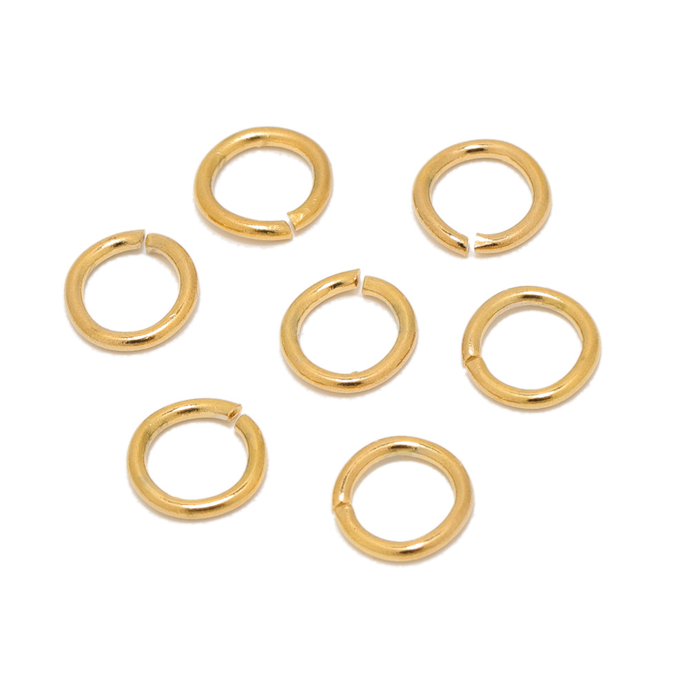 Wholesale 18K gold vacuum color-preserving stainless steel open ring, DIY jewelry connection accessories, closed ring, jump ring Item Picture