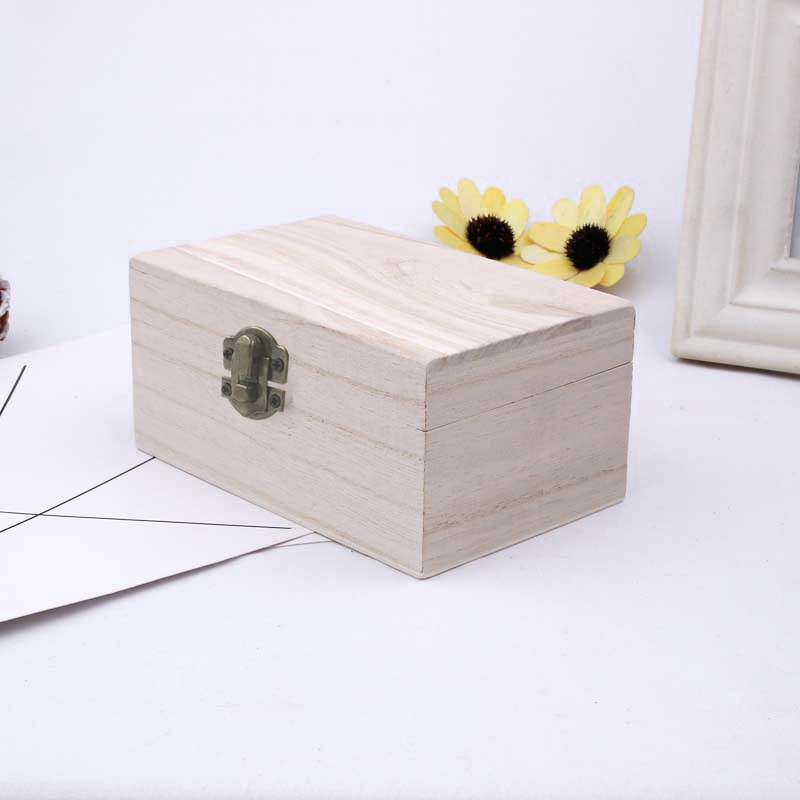 现货木盒桐木盒 DIY木盒家居桐木原色彩绘木盒 可印刷logo