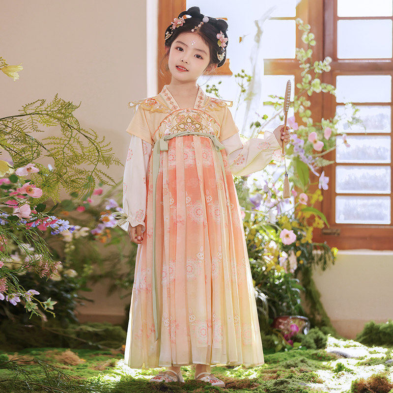 Hanfu Girls' spring dress, children's ancient style super fairy ancient dress 2026 New style Chinese style Tang dress princess dress Application Scenario