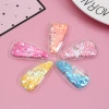Japanese and Korean creative transparent PVC sequined flowing sand hair clips, candy-colored clips, children's hair accessories and accessories wholesale, children's flowing sand hair clips Specification image
