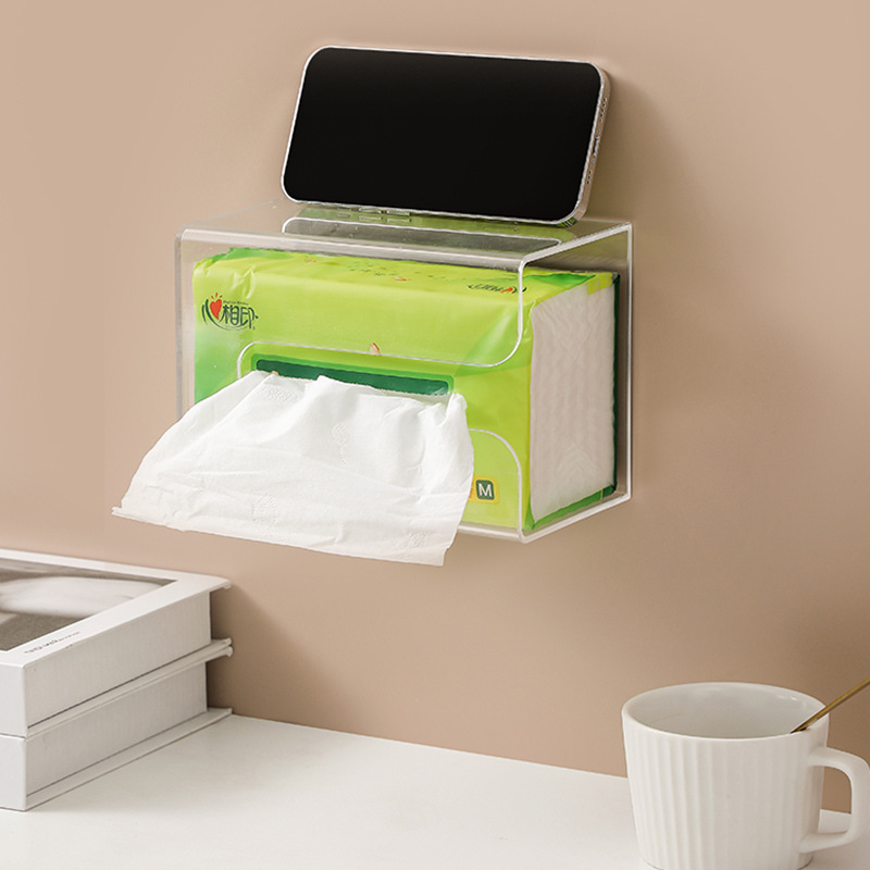 Wall-Mounted Mask Storage Box Perforation-Free Household Hallway Tissue Box Disposable Gloves Storage Box Muzzle Cover Box details Picture