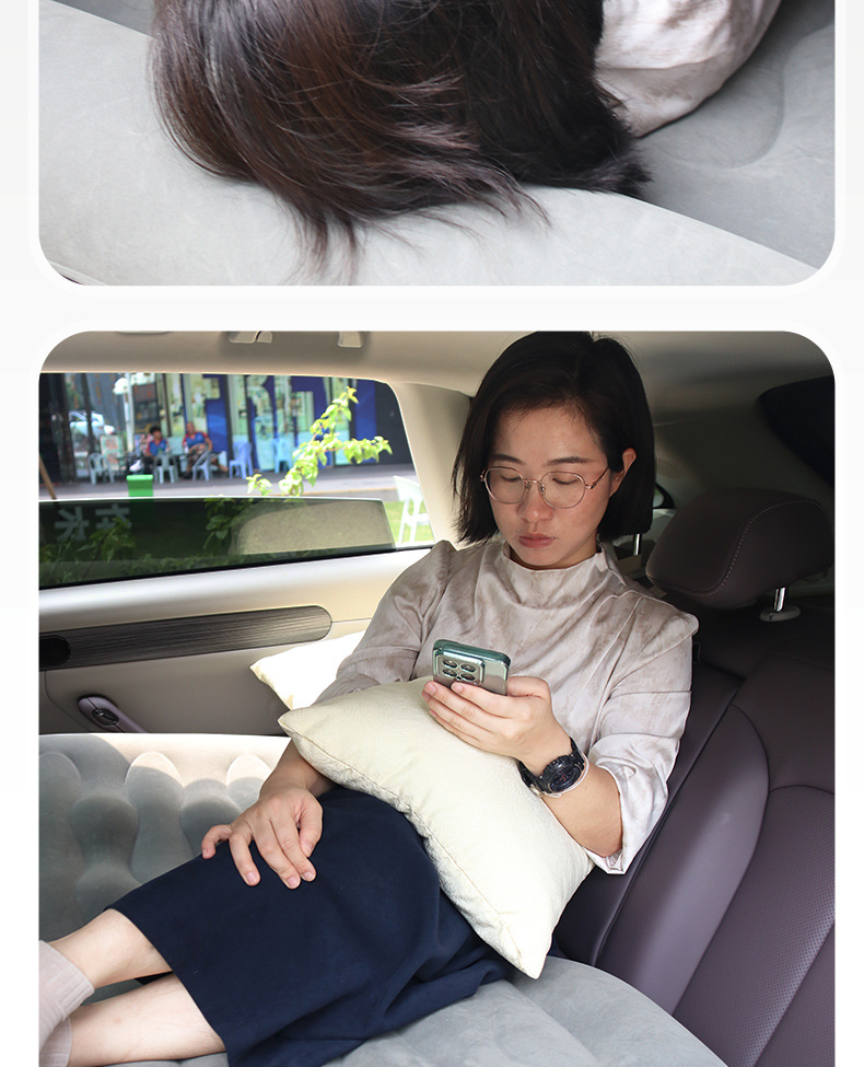 跨境车载充气床汽车后排自动充气睡垫可折叠旅行轿车SUV后座睡觉详情24