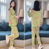 The new Chinese-style women's home wear set with buttons, a popular online hit, is luxurious, stylish, loose and large-sized, suitable for wearing outside Application Scenario