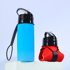 铂金硅胶户外骑行运动水瓶 户外旅行便携硅胶壶 环保耐用折叠水杯