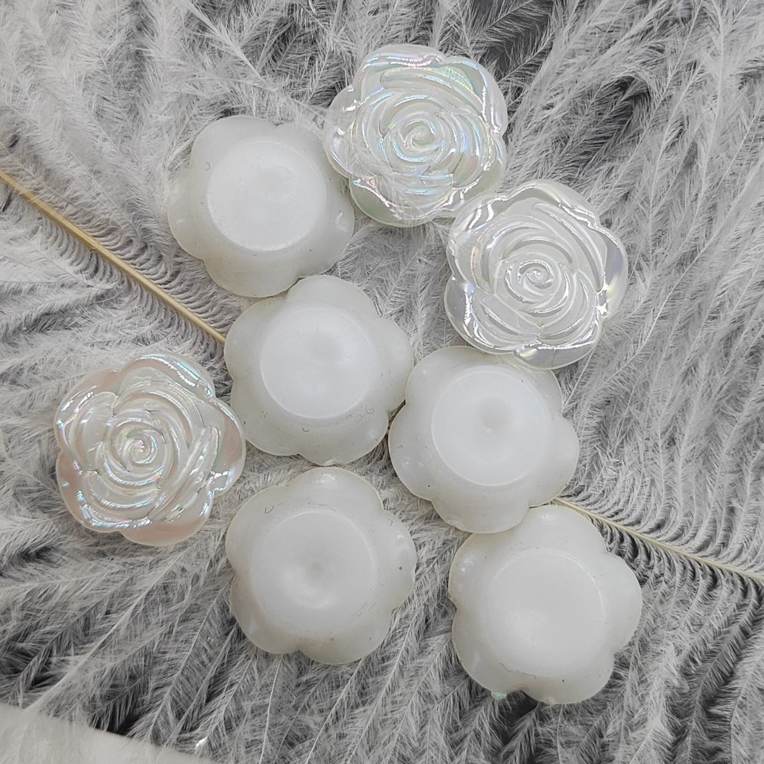 Siyang's best-selling bright color, hole-free rose DIY handcrafted accessories, imitation shell ABS color-coated flower decoration materials details Picture