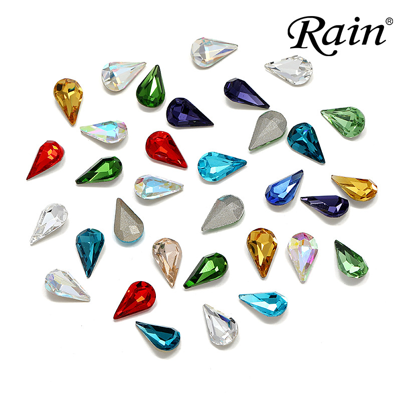 Wholesale of waterdrop melon seeds, diy jewelry accessories, materials, pointed-bottom irregular-shaped drills, nail art, and glass drills from the manufacturer details Picture