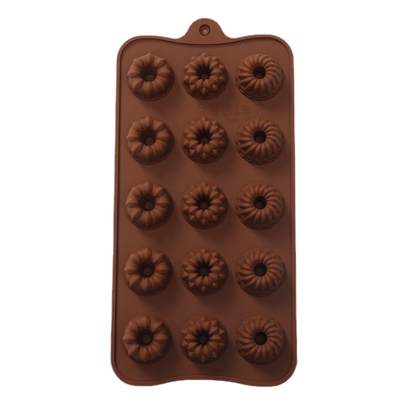 15 consecutive three types of Gollum flower silicone chocolate molds, pudding molds, baking molds, factory direct sales, DIY tools Item Picture