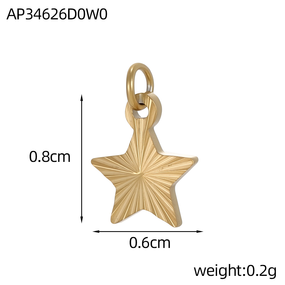 Cross-border best-selling stainless steel pendant texture pattern round plate heart four-leaf clover diy bracelet necklace accessory pic 10