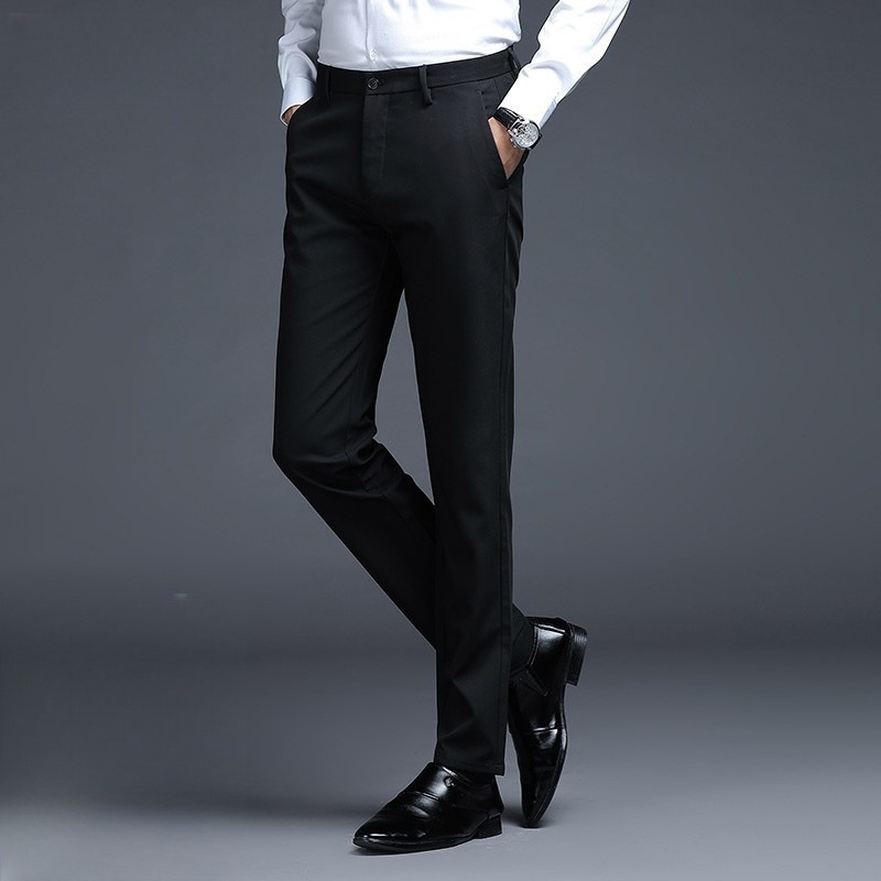 Men's formal straight-leg suit pants, spring and autumn business men's suit pants, slim-fit casual suit pants, one-piece consignment Specification image