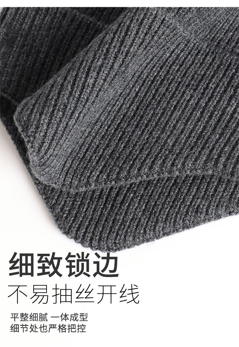 冬季冷帽男士休闲保暖毛线帽冬男防寒针织帽子骑车护耳帽设计详情3