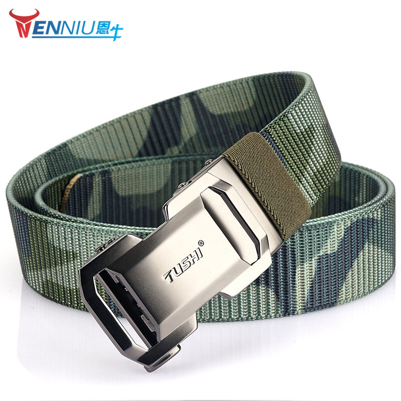 New men's casual and versatile self-locking nylon belt, outdoor training workwear belt manufacturer wholesale belt