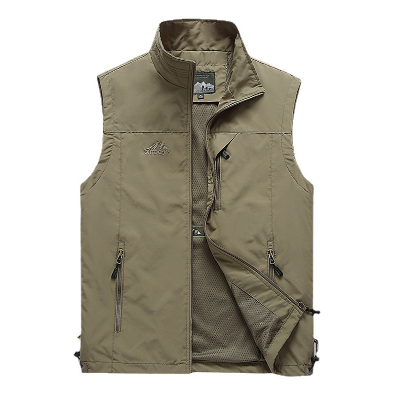 Men's workwear for foreign trade, vest with logo printing, advertising vest, men's work clothes, fishing men's waistcoat, multi-pocket vest for men Application Scenario