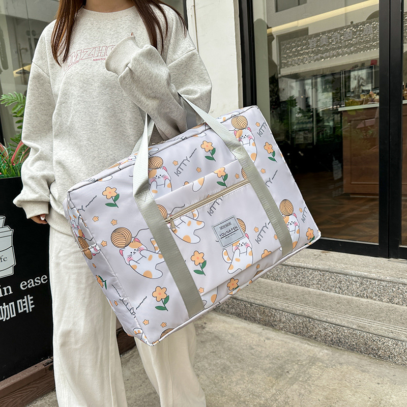 新款可爱大容量手提旅行收纳包衣服收纳袋单肩手提包行李袋旅行包细节图