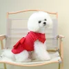 New autumn and winter pet clothing: Cute cat clothes, sweet cotton skirts, thick and warm, can pull the dog's legs Application Scenario