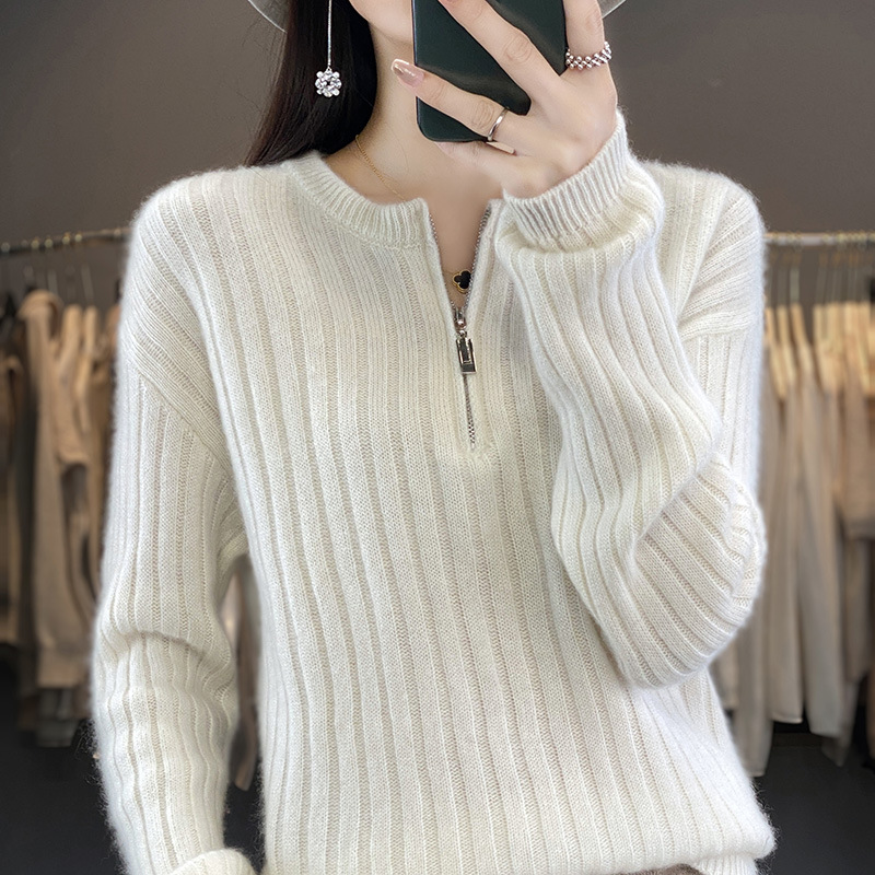 New autumn and winter round-neck wool sweater for women, short pullover, slimming, solid-color cashmere knitted thin layer sweater Specification image