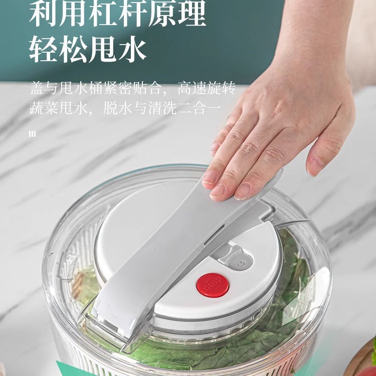 Vegetable press type dehydrator, salad spin dryer, sink for washing vegetables, water spreader and draining device, manual washing, fruit dehydration wonder details Picture