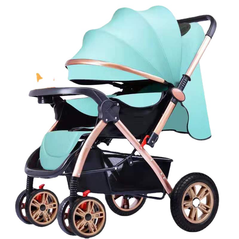高景观婴儿车可坐可躺折叠四轮避震婴儿推车双向儿童宝宝手推车详情图5