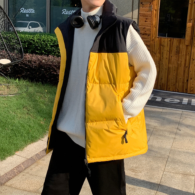 Men's jackets for autumn and winter 2022: cotton-padded jackets, waistcoats, men's vests, warm, fashionable and loose, Hong Kong-style waistcoats for men
