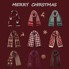 新年红色圣诞礼物新款仿羊绒围巾女冬披肩加厚潮百搭围脖批发ins