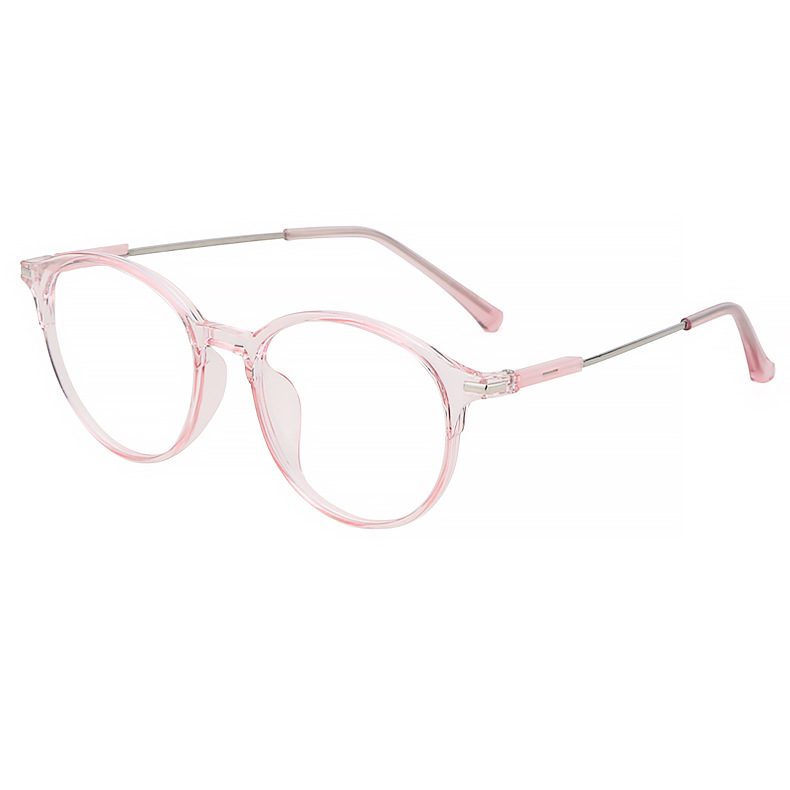 New round frame glasses, fashionable anti-blue light computer myopia frame, unisex plain plain glasses 2801 details Picture