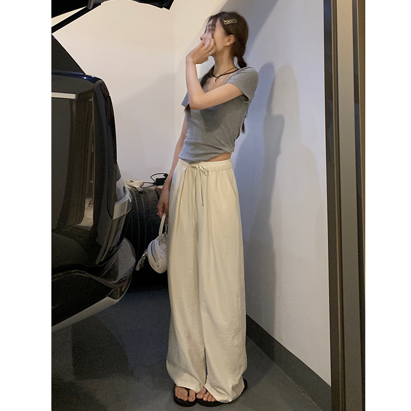 裤子人造棉/肥佬短裤/冰丝九分裤/女装女短袖时尚/棉裤细节图