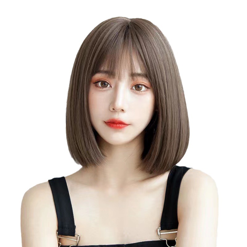 Net celebrity new wig bobo head short straight hair fashion buckle Korean girl wig head cover spot a replacement Item Picture