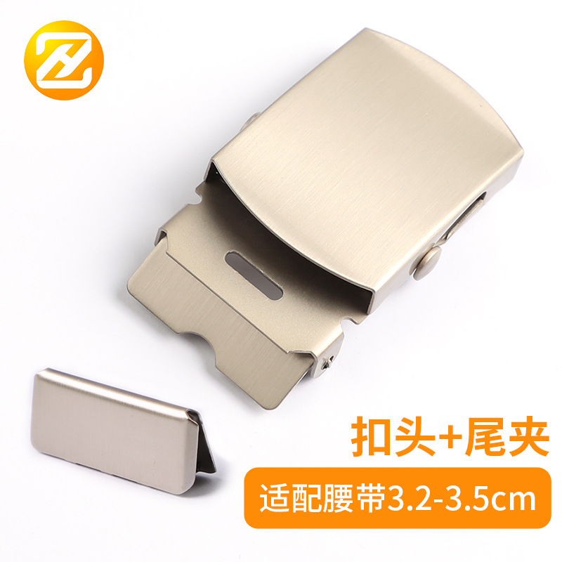 源头厂家35MM滚轴的腰带扣有织带皮带扣头平滑扣环保电镀铁皮军扣