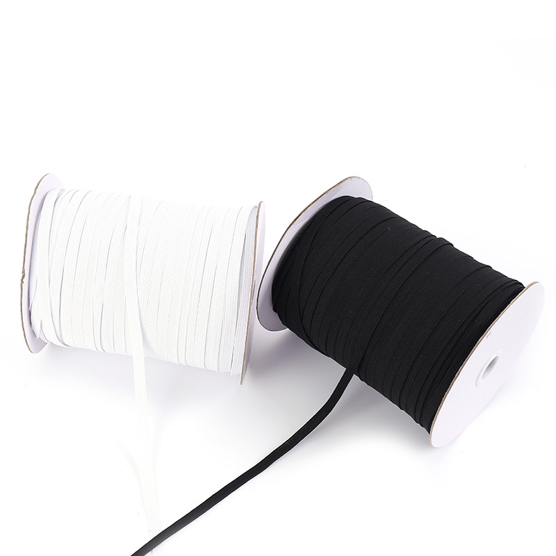 钩编高弹力带/跨境外贸/针织涤纶松紧带/黑色白色服装松紧带产品图