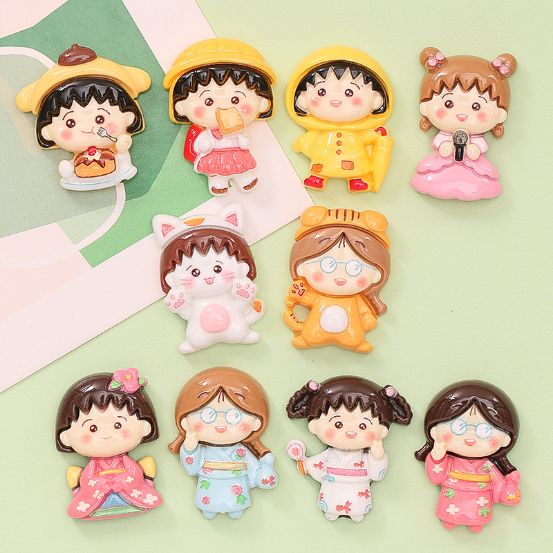 Cute Cartoon Ball Girl Diy Cream Glue Homemade Phone Case Hair Card Shoe Buckle Pendant Resin Accessories Wholesale details Picture