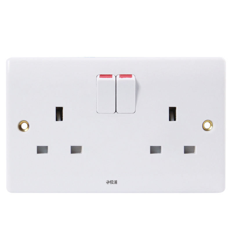 146-type bakelite panel British standard Hong Kong British standard square three-hole power wall socket 13A British socket with switch Item Picture