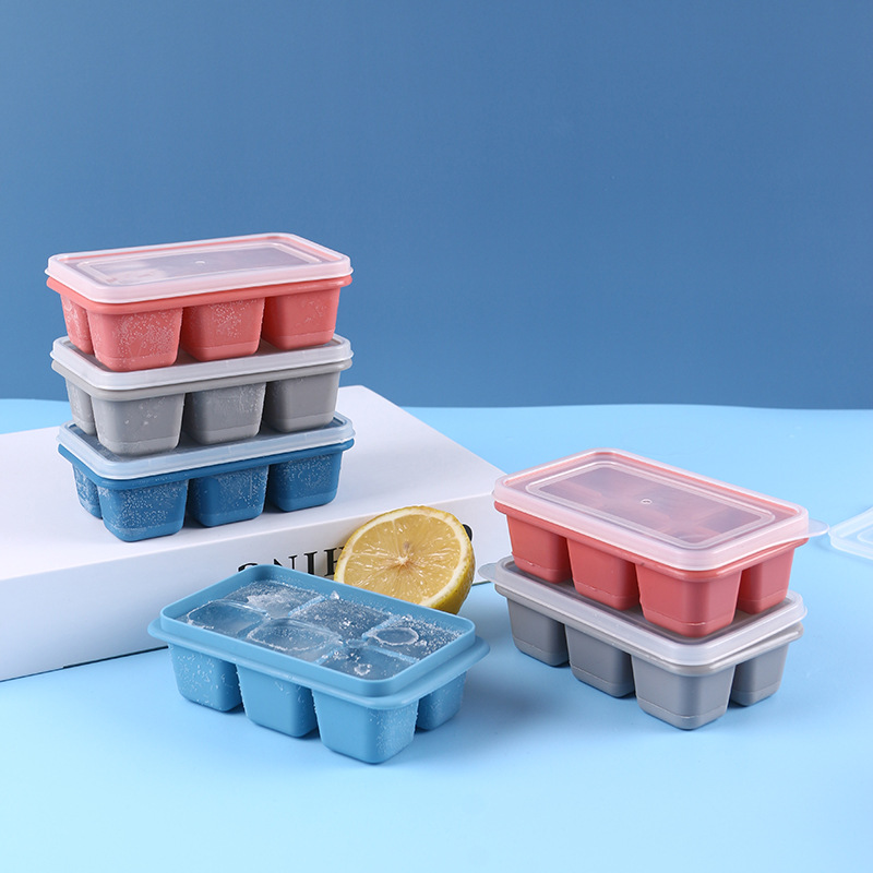 Ice cube ice box Freezer mold freezer Home refrigerator homemade web red frozen ice box with cover silicone full figure